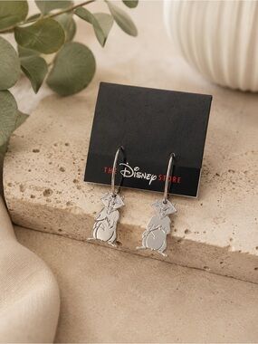 Disney Store Silver Pocahontas Meeko Hoop Earrings